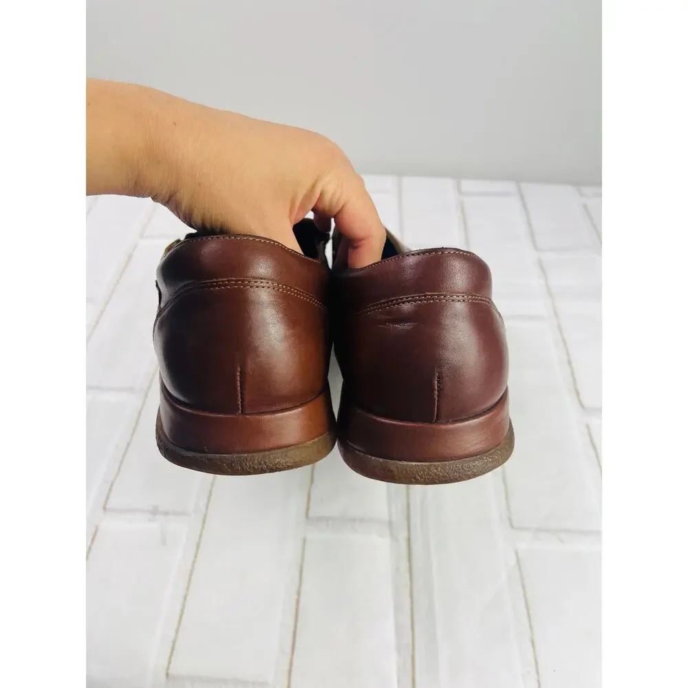 Mephisto men's brown leather dress shoes slip on sz 12